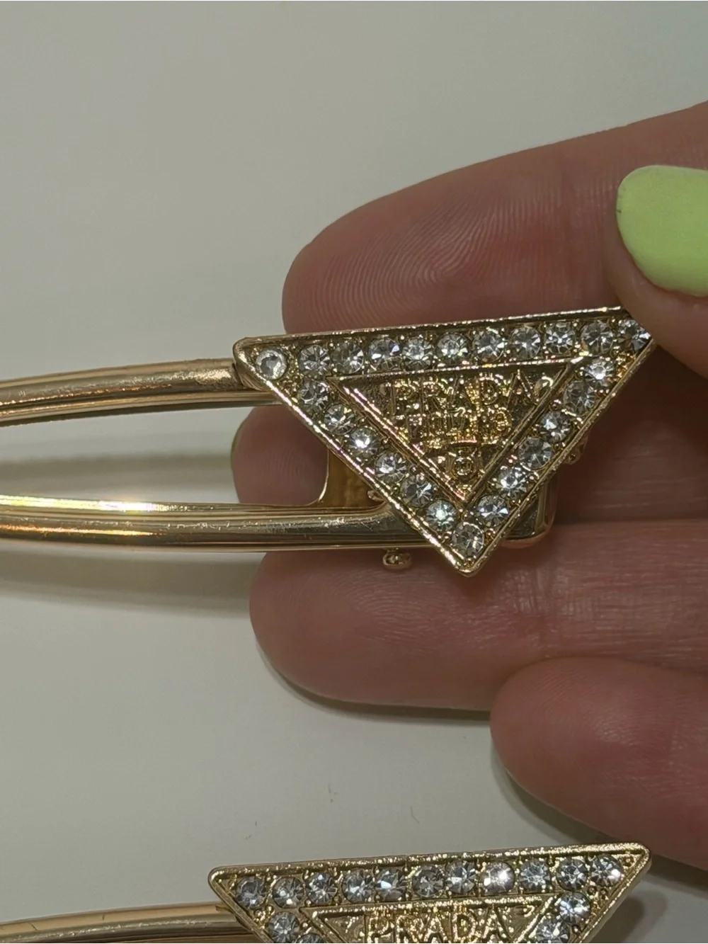 Prada Triangle Rhinestone Hair Clips - Set of 2
